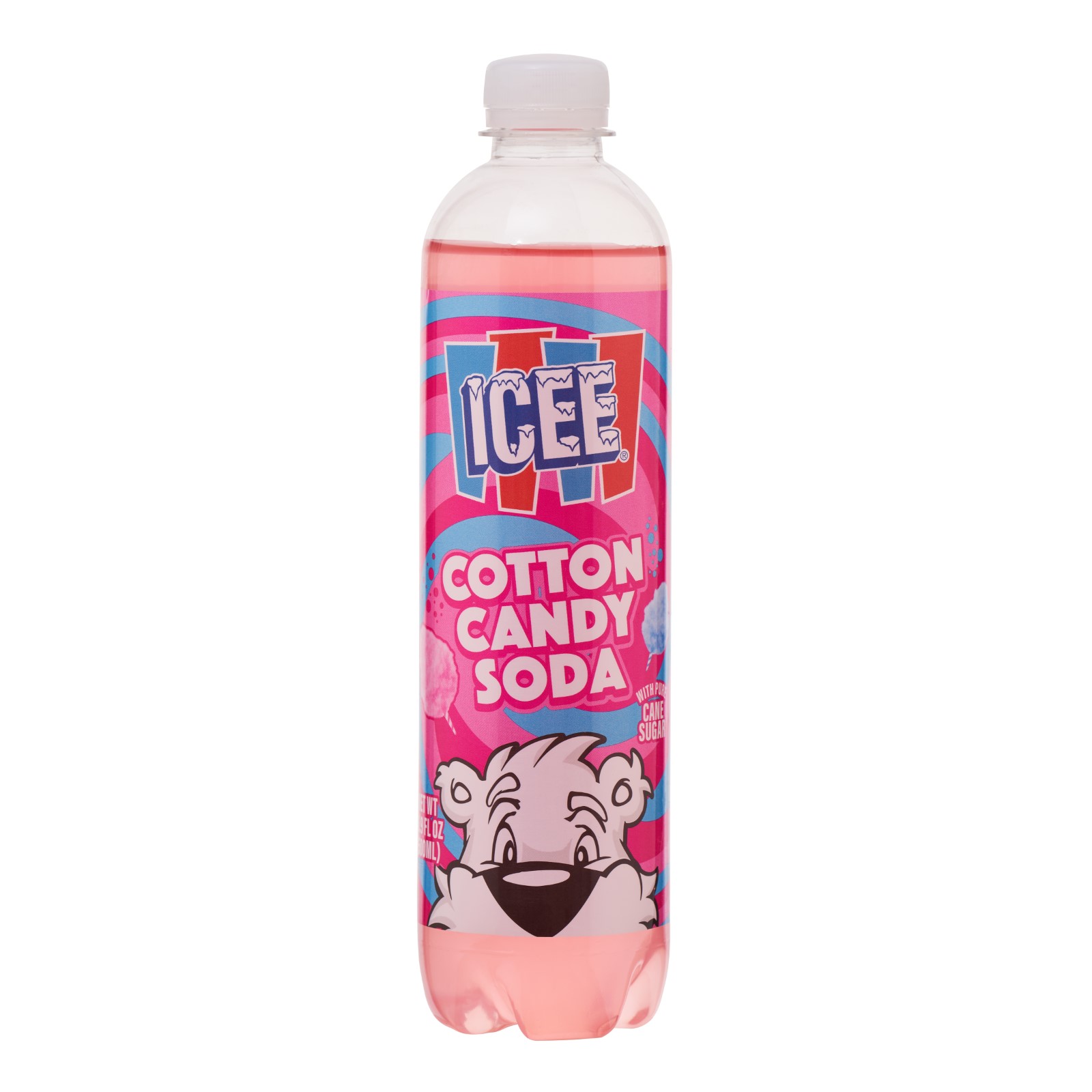 ICEE SODA I7 OZ PLASTIC BOTTLE COTTON CANDY